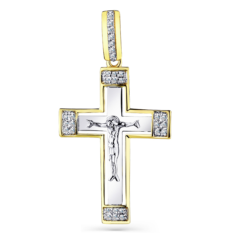 Крест, золото, бриллиант, 8-580419-00-00